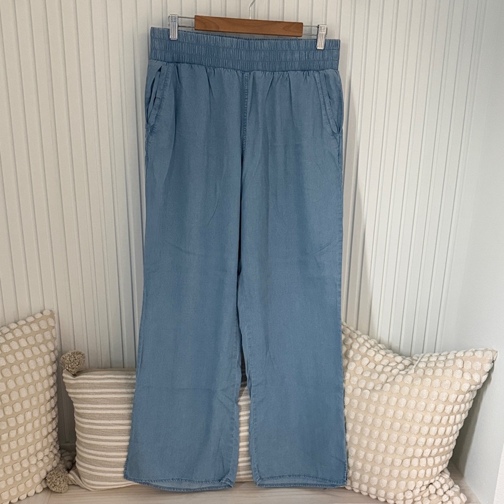 Light Blue Wide-Leg Pants